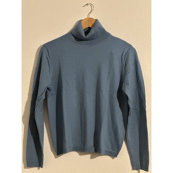 Vintage Pendleton Women’s Long Sleeve Turtleneck Blue Sweater 100% Wool Size L - Picture 2 of 9
